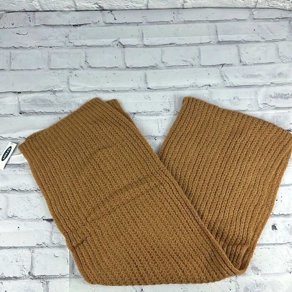 Old Navy Soft-Brushed Shaker-Stitch Scarf Brown NWT
